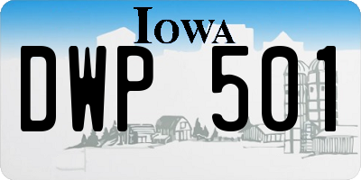 IA license plate DWP501