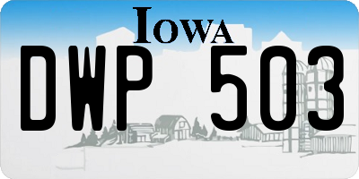 IA license plate DWP503