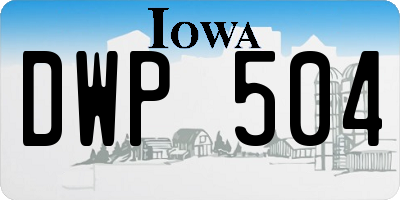 IA license plate DWP504