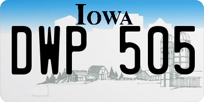 IA license plate DWP505
