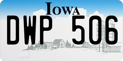 IA license plate DWP506