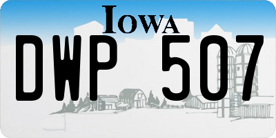 IA license plate DWP507