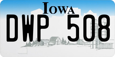 IA license plate DWP508