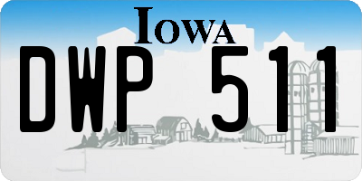 IA license plate DWP511