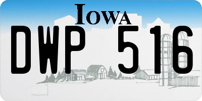 IA license plate DWP516