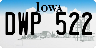 IA license plate DWP522