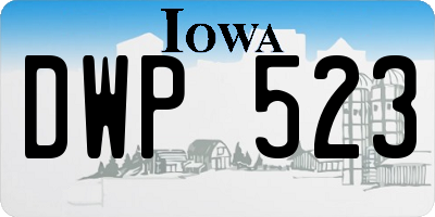 IA license plate DWP523