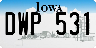 IA license plate DWP531