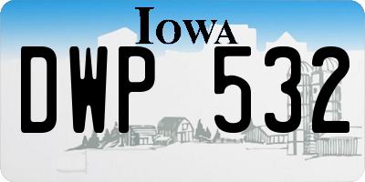 IA license plate DWP532