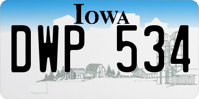 IA license plate DWP534
