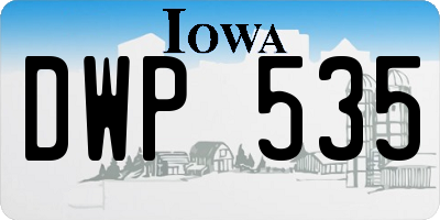 IA license plate DWP535