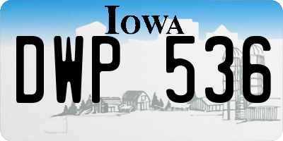 IA license plate DWP536