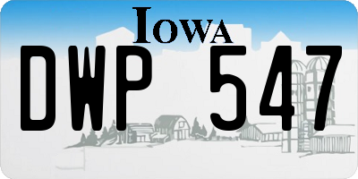 IA license plate DWP547