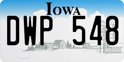IA license plate DWP548