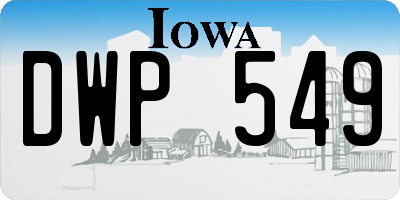 IA license plate DWP549