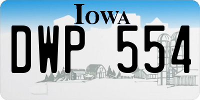 IA license plate DWP554