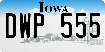 IA license plate DWP555