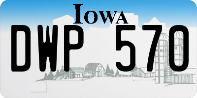 IA license plate DWP570