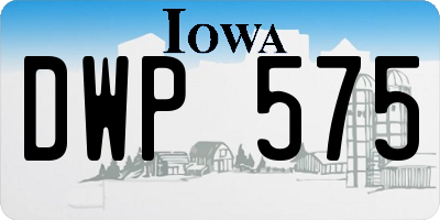 IA license plate DWP575