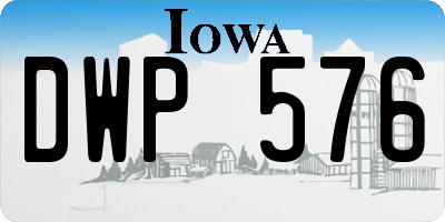 IA license plate DWP576