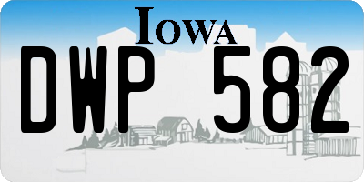 IA license plate DWP582