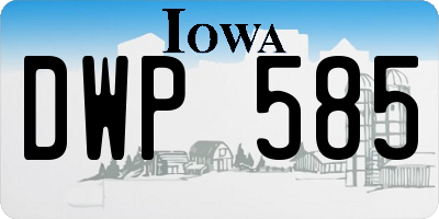IA license plate DWP585