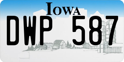 IA license plate DWP587