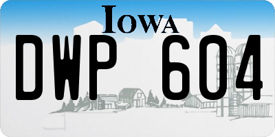 IA license plate DWP604