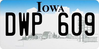 IA license plate DWP609