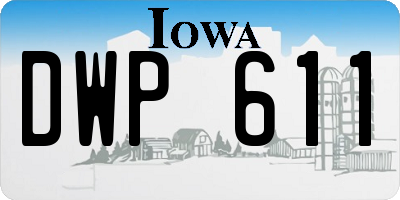IA license plate DWP611
