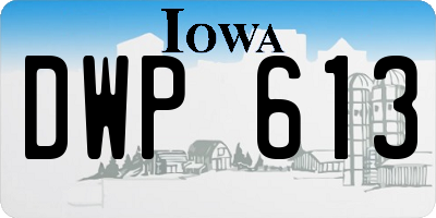 IA license plate DWP613