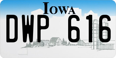 IA license plate DWP616