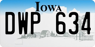 IA license plate DWP634