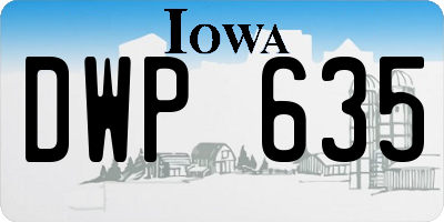 IA license plate DWP635