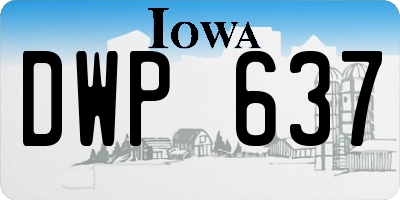 IA license plate DWP637
