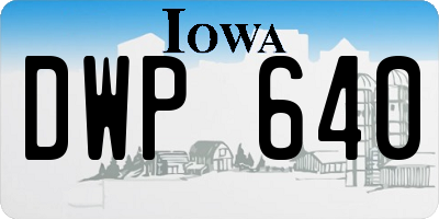 IA license plate DWP640
