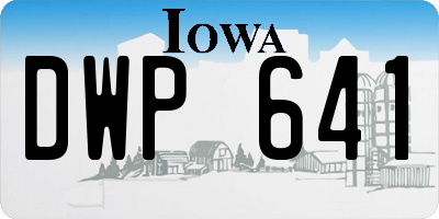 IA license plate DWP641