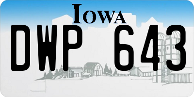 IA license plate DWP643