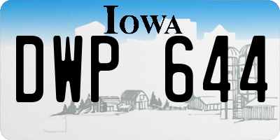 IA license plate DWP644
