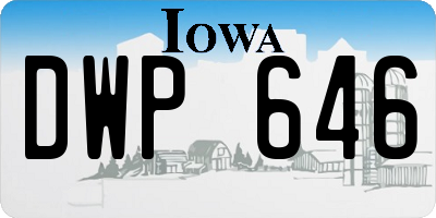 IA license plate DWP646