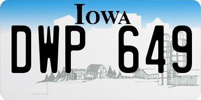 IA license plate DWP649