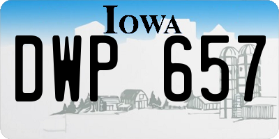 IA license plate DWP657