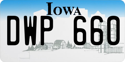 IA license plate DWP660