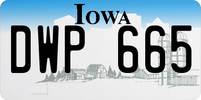 IA license plate DWP665