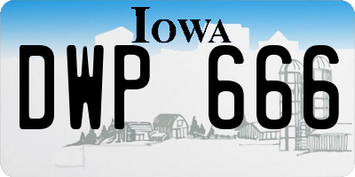 IA license plate DWP666