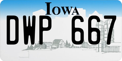 IA license plate DWP667