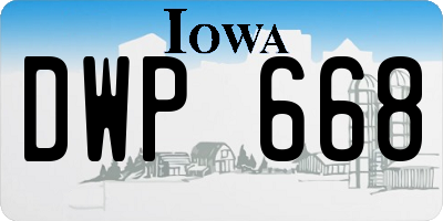 IA license plate DWP668