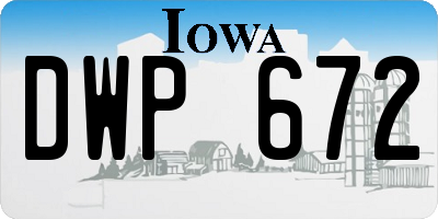IA license plate DWP672
