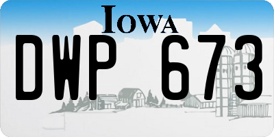 IA license plate DWP673