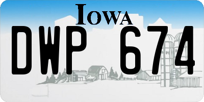 IA license plate DWP674